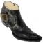Pecos Bill  "Titan" Black Ostrich/Lizard Pointed Toe Boots